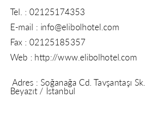 Elibol Hotel iletiim bilgileri